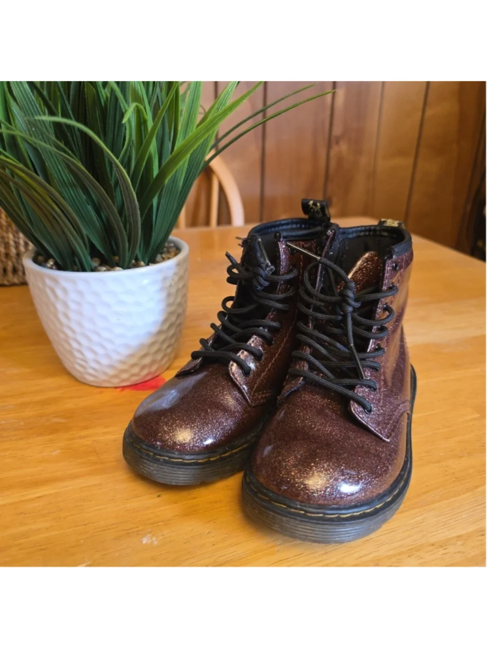 Dr. Martens 1460 Glitter Lace Up Combat Boots TODDLER Sz 10